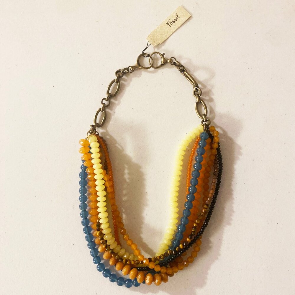 Fossil Layered Folk Stone Necklace